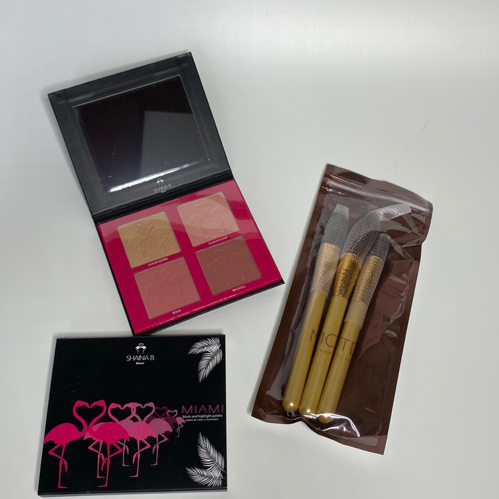 Shaina B BLUSH/HIGHLIGHT set/Gold Goddess Brush Set by M.O.T.D. Cosmetics
